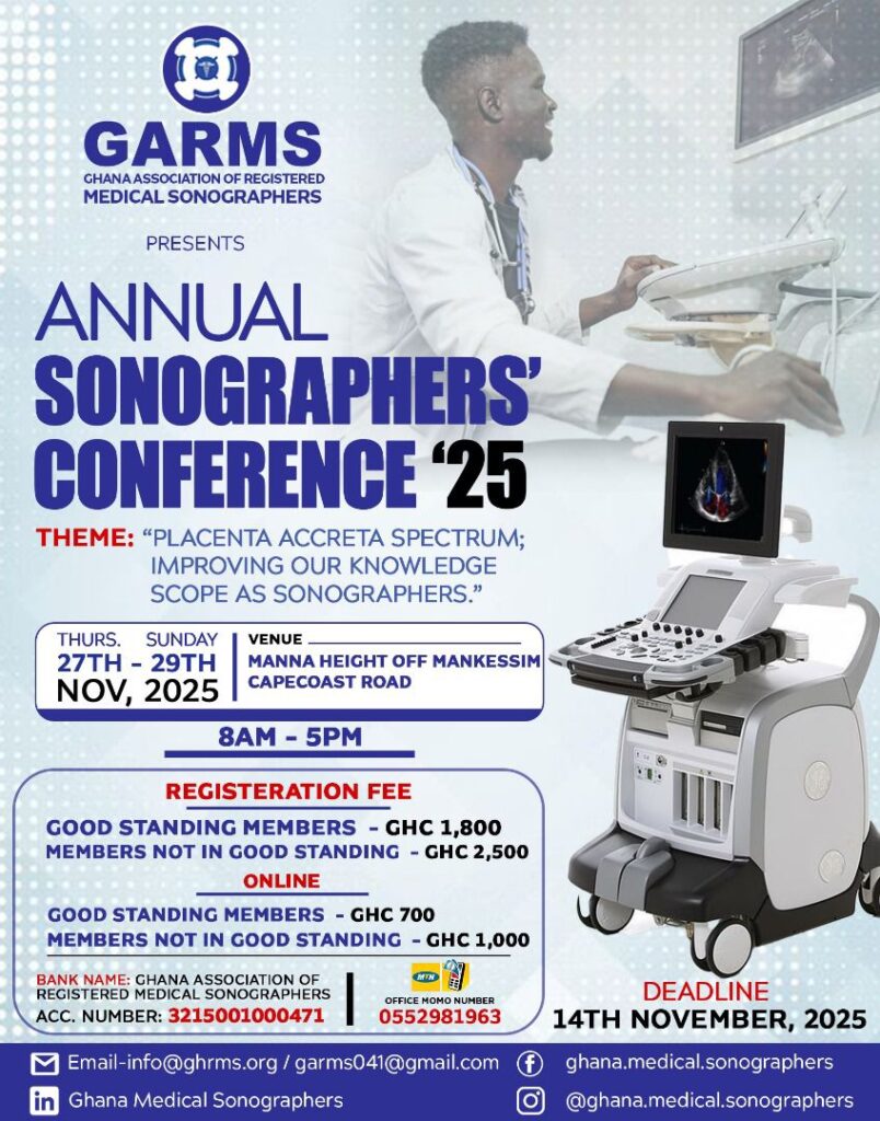 Annual Sonographers' Conference 2025 by GHRMS – Registration Banner